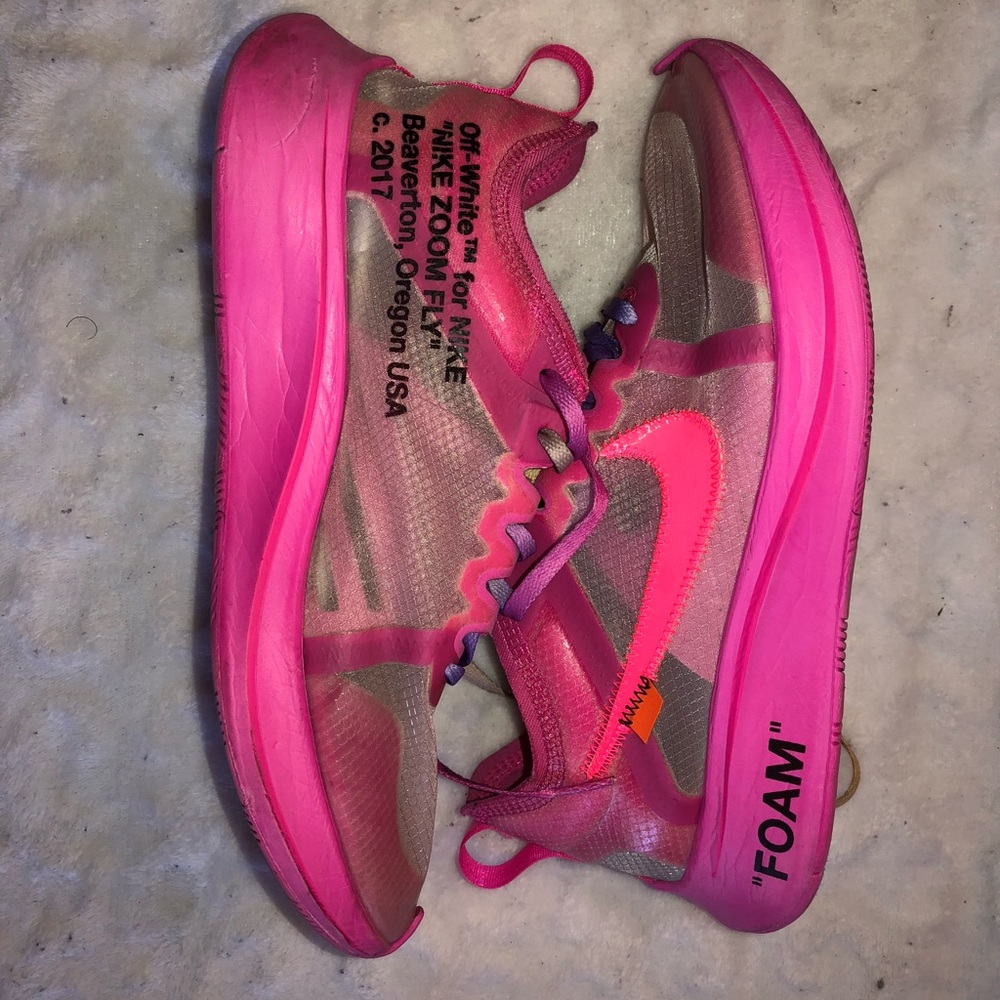 Nike Off White Zoom Fly Pink Tulip (230 Brand New)